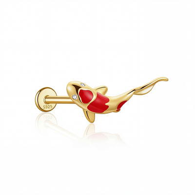 Koi Fish oorknopjes in goud