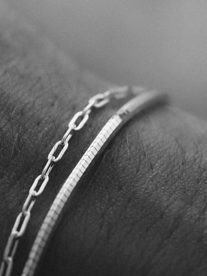 Octangle Chain Bracelet in Silver