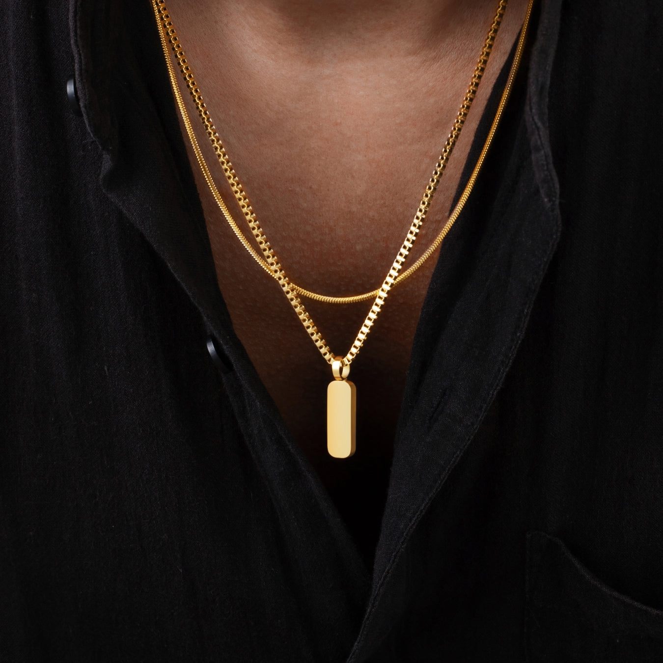 Apollo Pendant Necklace Duo gold styled look