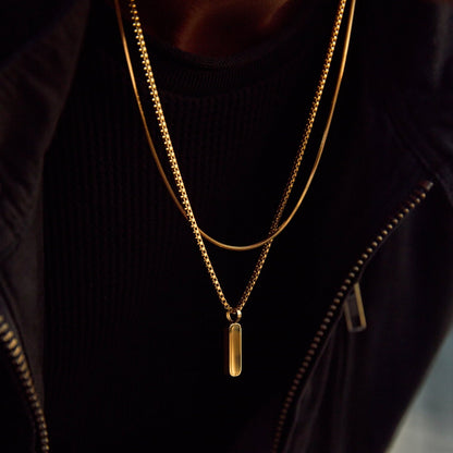 Apollo Pendant Necklace Duo gold chain lifestyle