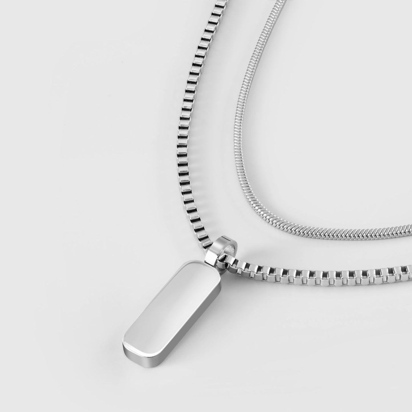 Apollo Pendant Necklace Duo in silver