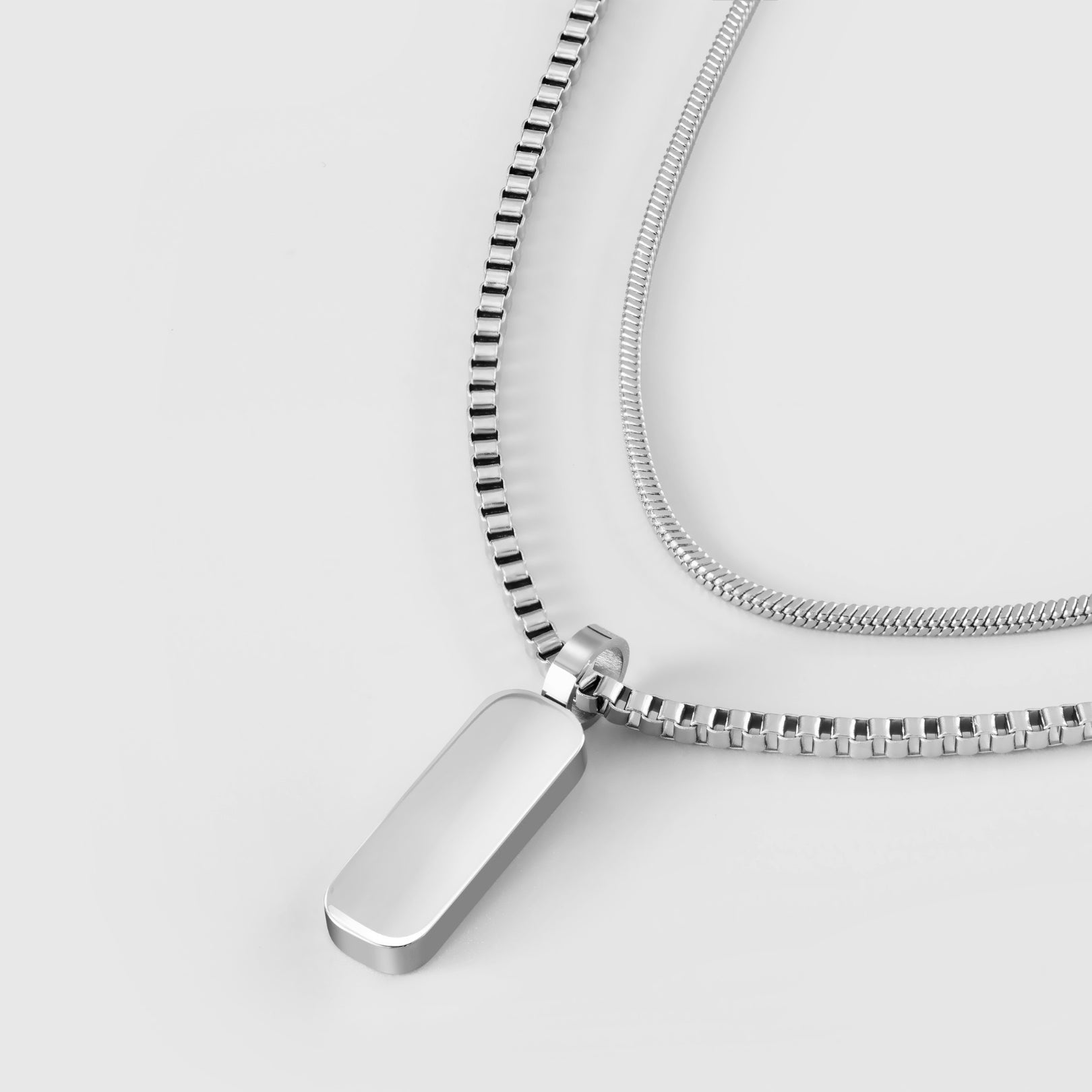 Apollo Pendant Necklace Duo in silver