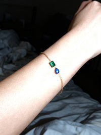 Klantfoto duo geboortesteen armband