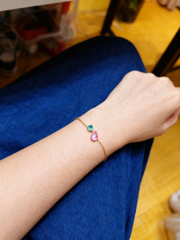 Klantfoto duo geboortesteen armband