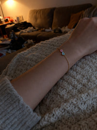 Klantfoto duo geboortesteen armband