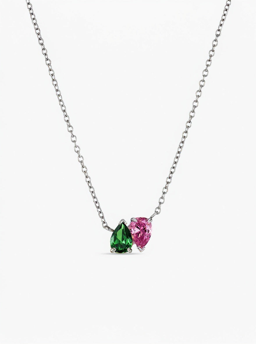 Zilver smaragd roze