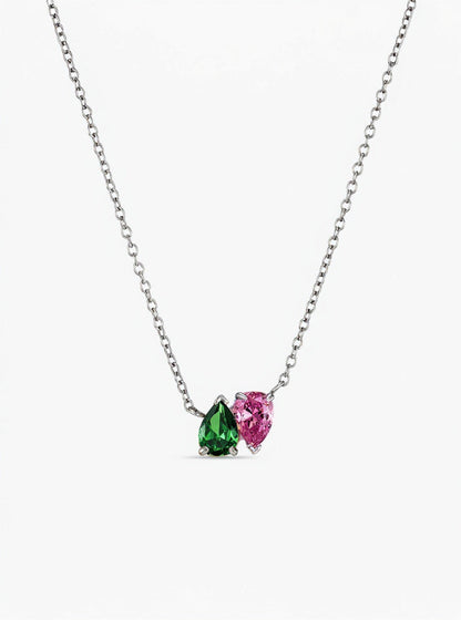 Zilver smaragd roze