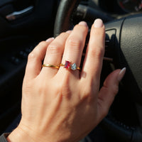 Klantfoto duo geboortesteen ring