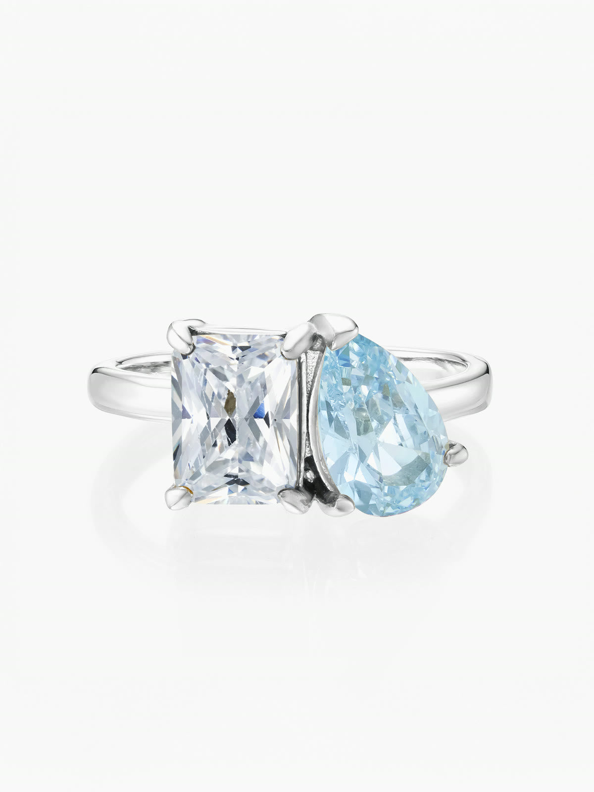 Duo geboortesteen ring zilver