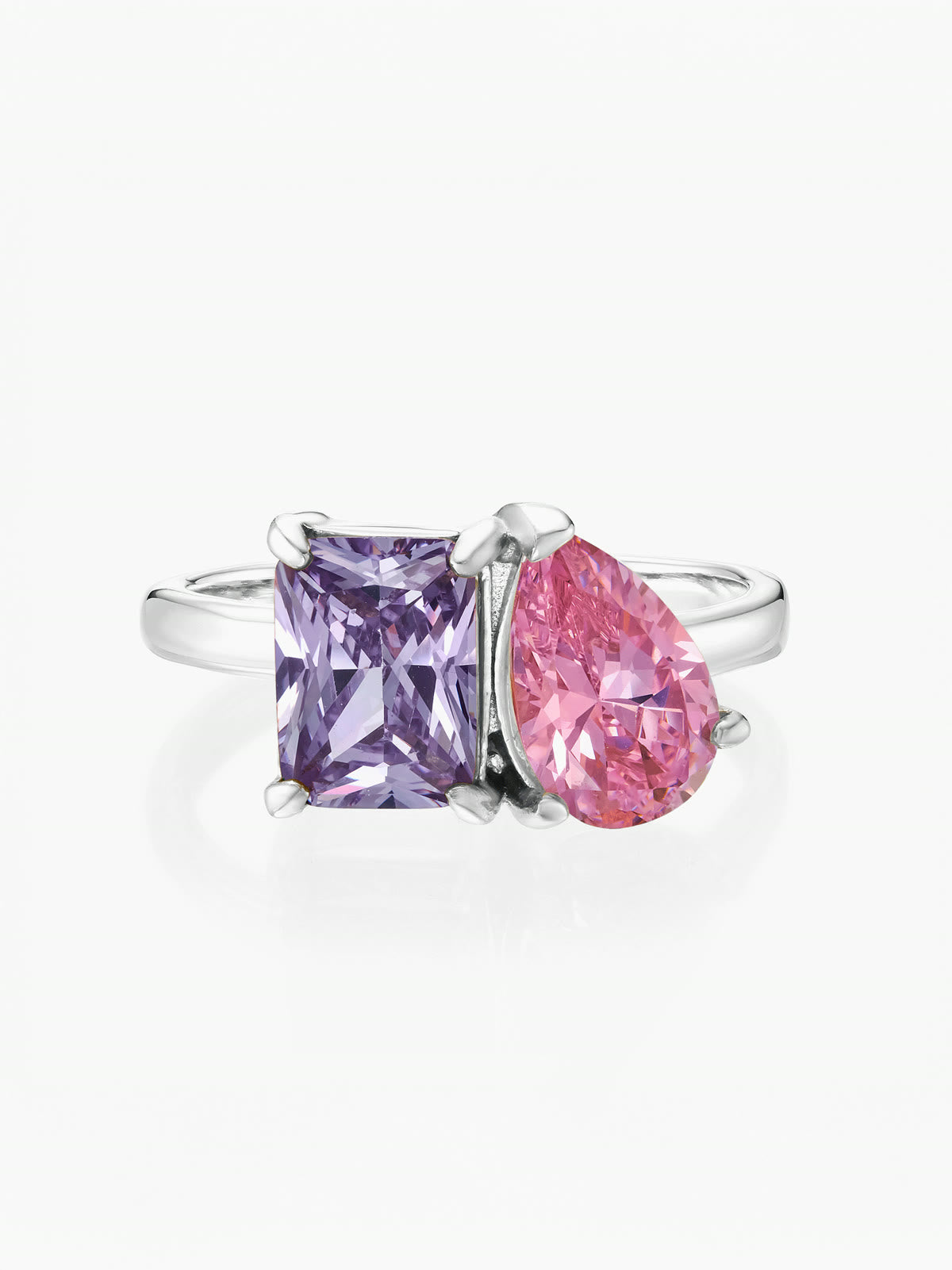 Duo geboortesteen ring zilver