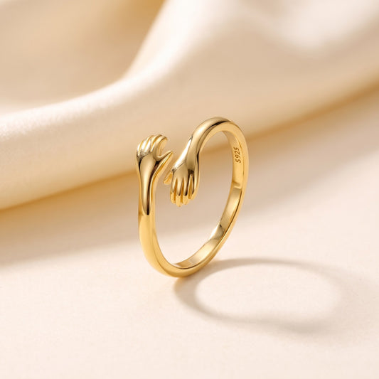 Handgemaakte Knuffel Ring in goud