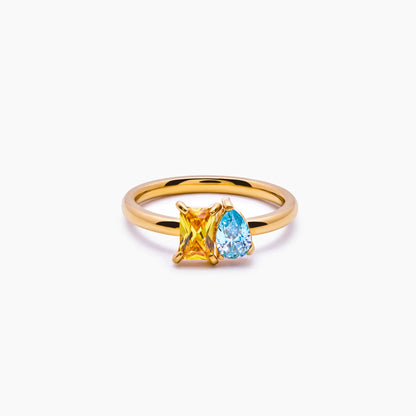 Duo Geboortesteen Ring
