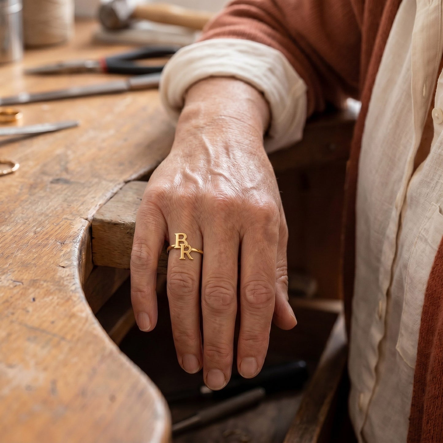 Handgemaakte Letterring